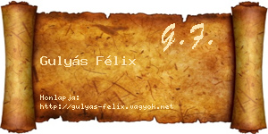 Gulyás Félix névjegykártya